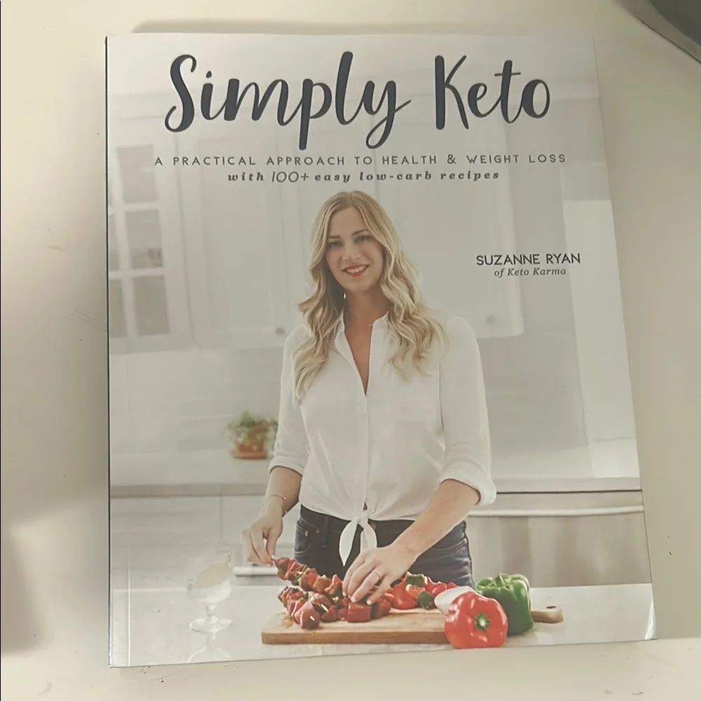 Simply Keto Cookbook by Suzanne Ryan - White Cover
